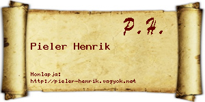 Pieler Henrik névjegykártya